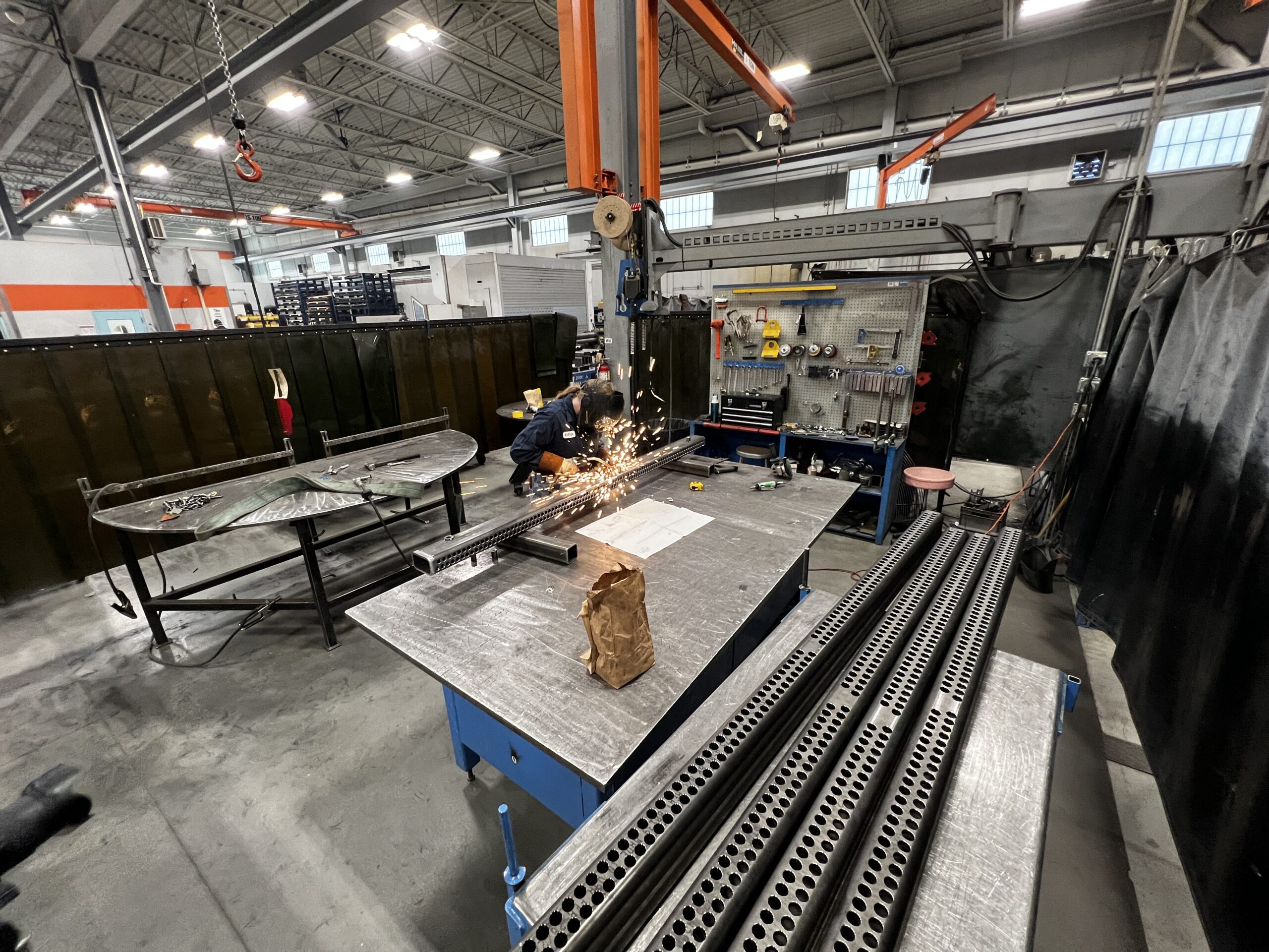 A welder hard at work on the shop floor of L&M Radiator’s Hibbing, MN facility.